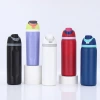 Cross-border 304 stainless steel sports water bottle, double-layer vacuum straw insulated cup, large-capacity outdoor portable bouncing cup details Picture